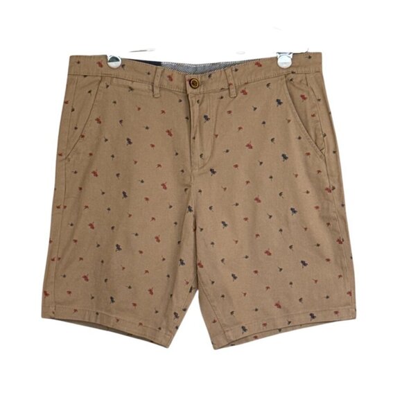 Jachs New York Men's Printed Stretch Bleecker Short Dark Khaki Size 33 NWT - Picture 2 of 8